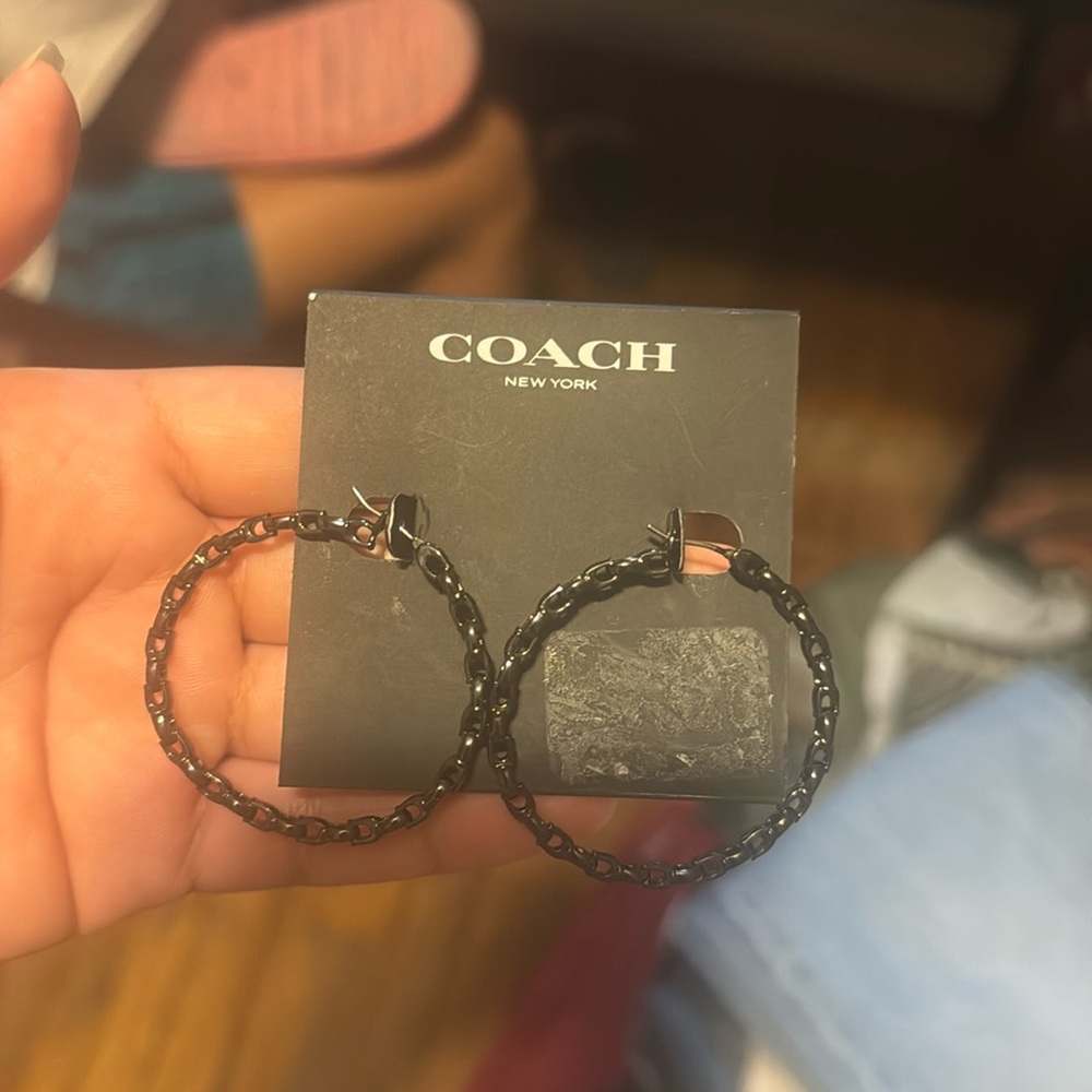 Coach Black Earrings